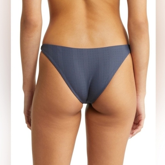 New L*Space Camacho Pointelle Rib Full Cut Slate Bikini Bottom NWT Medium - Picture 3 of 12